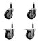Service Caster 4'' Black Poly Swivel 3/4'' Expanding Stem Caster Set 2 Total Lock Brakes, 4PK SCC-EXTTL20S414-PPUB-BLK-2-S-2-34 - alternate 1